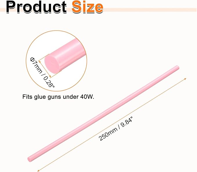HARFINGTON 10pcs Hot Glue Sticks 0.28" Dia x 9.84" Long EVA Mini Hot Melt