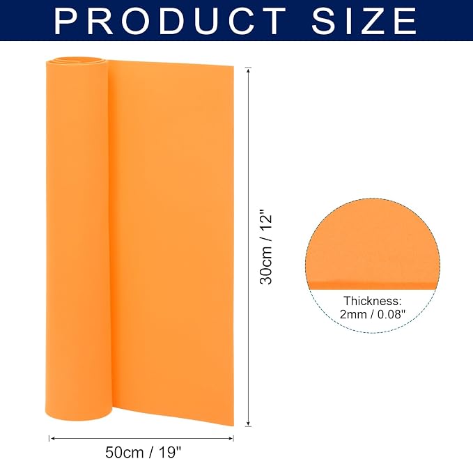 MECCANIXITY Foam Sheets Crafts 19x12 Inch 2mm EVA Craft Foam Paper Foam Sheets