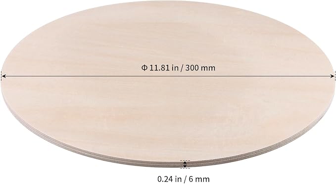 SHEUTSAN 12 PCS 11.8 Inch Wood Circles, 1/4 Inch Round Wood Sheets, Unfinished