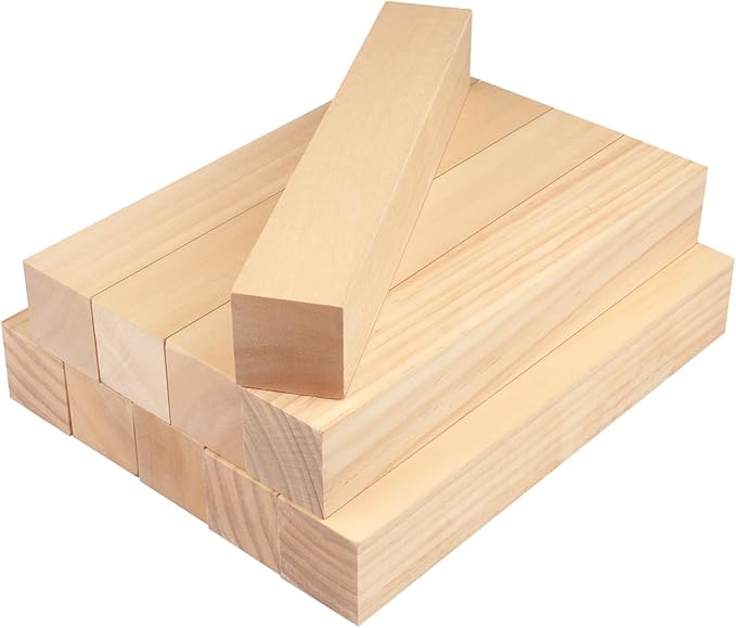 10 Pack Basswood Carving Blocks, Soft and Smooth, Easy Whittling and Carving