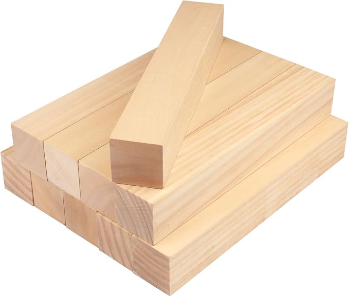 10 Pack Basswood Carving Blocks, Soft and Smooth, Easy Whittling and Carving