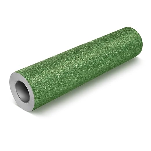 VViViD Glitter Flake Metallic Green DECO65 Permanent Adhesive Craft Vinyl Roll