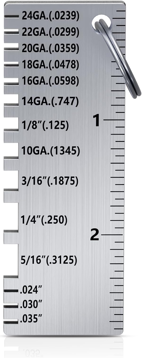 ZeeDix Portable Metal Sheet Thickness Gauge | Stainless Steel Plated Size