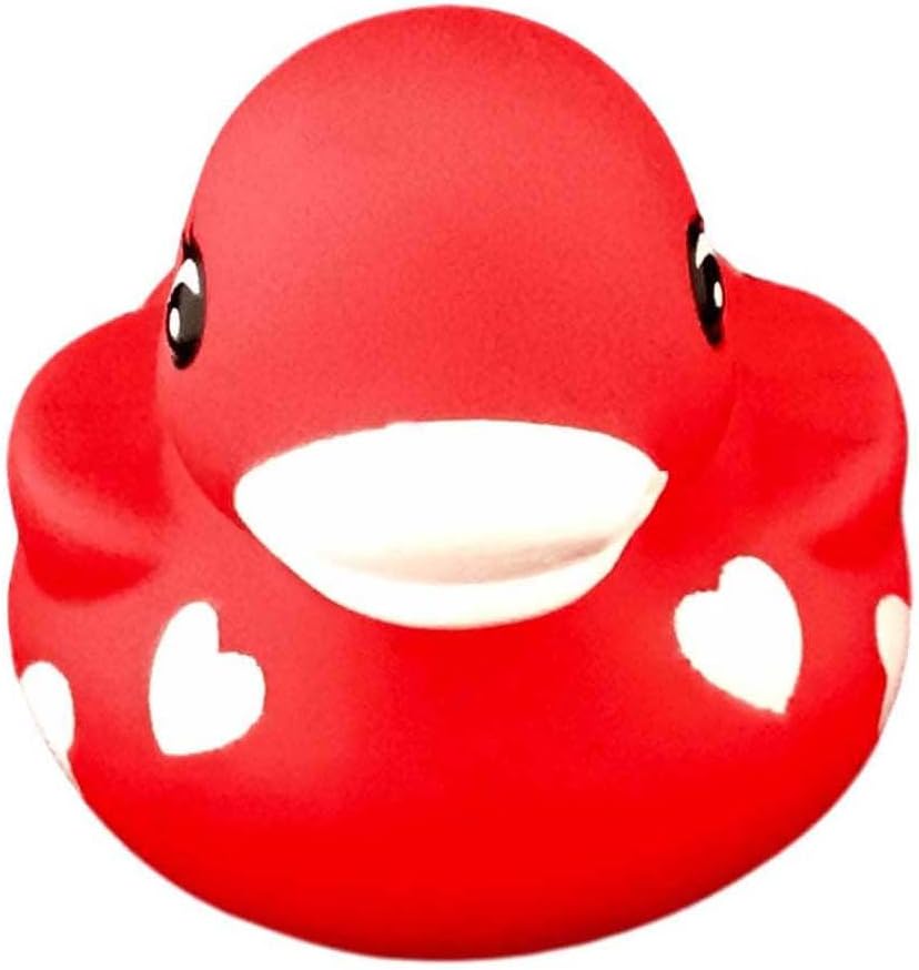 3" Valentines Sweetheart Rubber Duck [Squeaky, with Hole] - Baby Safe Bathtub Bathing Toy