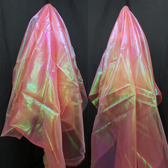 Orange Red Iridescent Organza Fabric