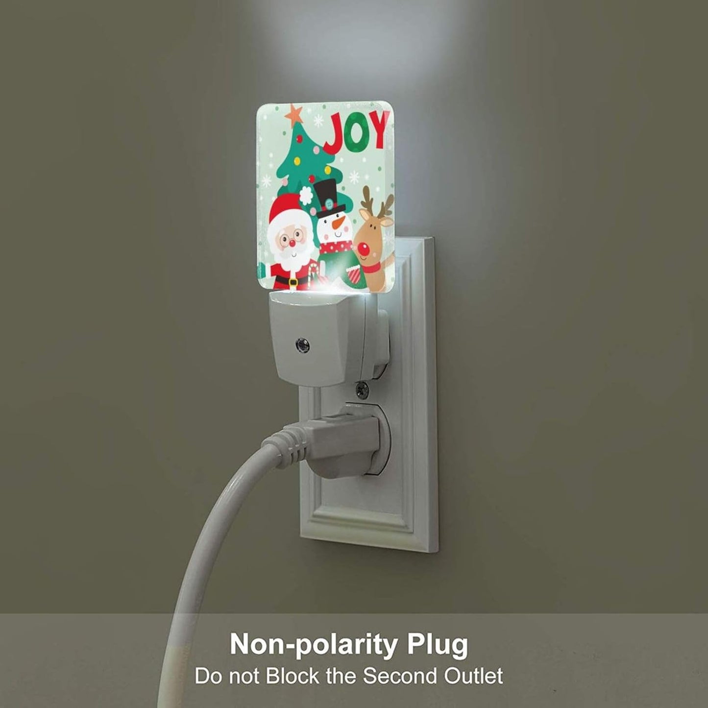 Santa Claus Snowman and Reindeer Night Light,Plug Into Wall with Dusk to Dawn Light Sensors, Warm Nightlights for Bedroom, Bathroom, Hallway, Kitchen, Gifts Ideal for Boys Girls Women Men