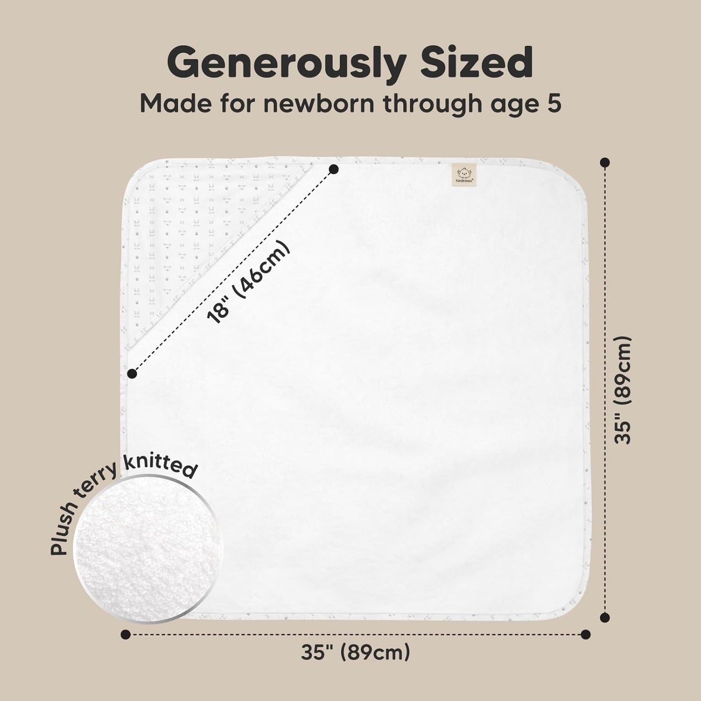 KeaBabies Hooded Baby Towel for Newborn - Viscose Derived from Bamboo Large Baby Bath Towels with Hood for Boys, Girls, Toddler, Extra Absorbent & Soft Newborn Bath Essentials (KeaStory)