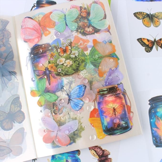 Transparent Butterflies Fairy Sticker Book