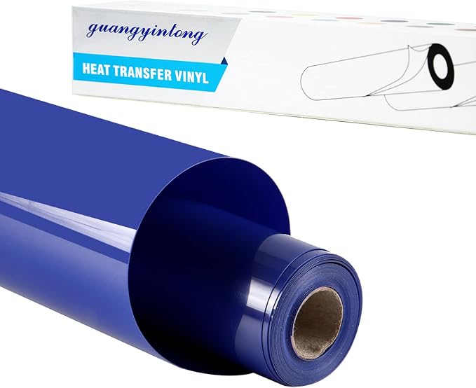 guangyintong Blue Heat Transfer Vinyl HTV Rolls, Glossy Surface HTV Vinyl