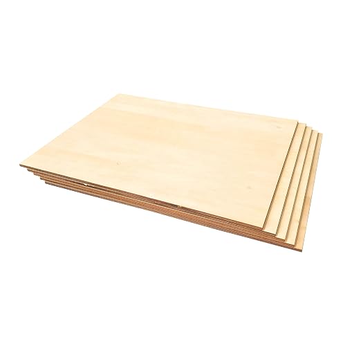 5 Pack Unfinished Basswood Sheet 12x16x3/16 Inch Thick Plywood Board Wooden