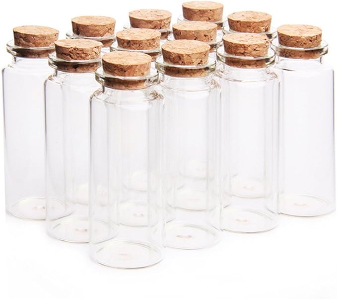 Danmu 30ml 1.18" x 2.75" Potion Bottles, Mini Glass Bottles, Small Glass Jars