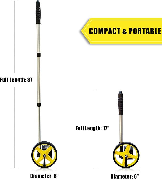 Zozen 6-Inch Measuring Wheel in Feet and Inches, Telescopic Handle, Starting