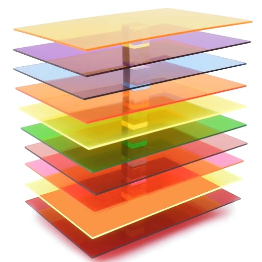 Colored Acrylic Sheets 8x12 – 10 Colors 10 Pcs, 1/8" Transparent Cast Acrylic
