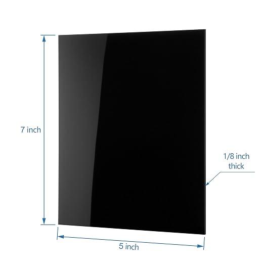 KAITELA Black Cast Acrylic Sheet 5" x 7" x 1/8" Thick, Laser Cutting,