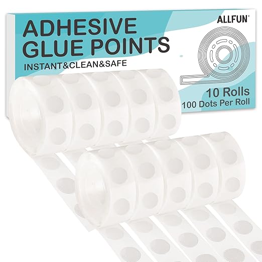 ALLFUN 1000 Pieces Clear Glue Points Dots Double Sided Adhesive Removable