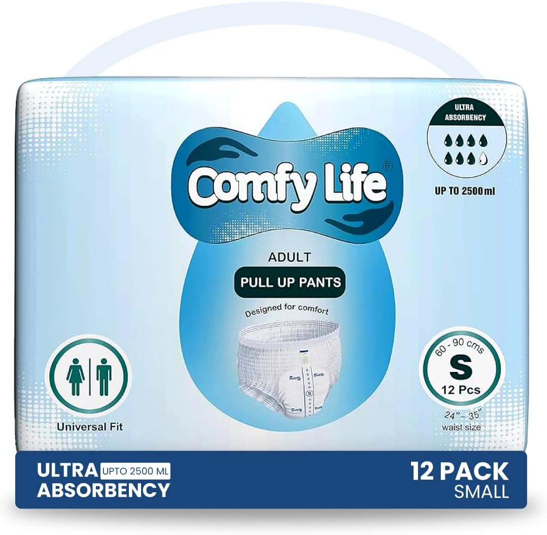 Premium Adult Incontinence Pull Up Diaper Pants 12 Pack High Absorbency (Small)