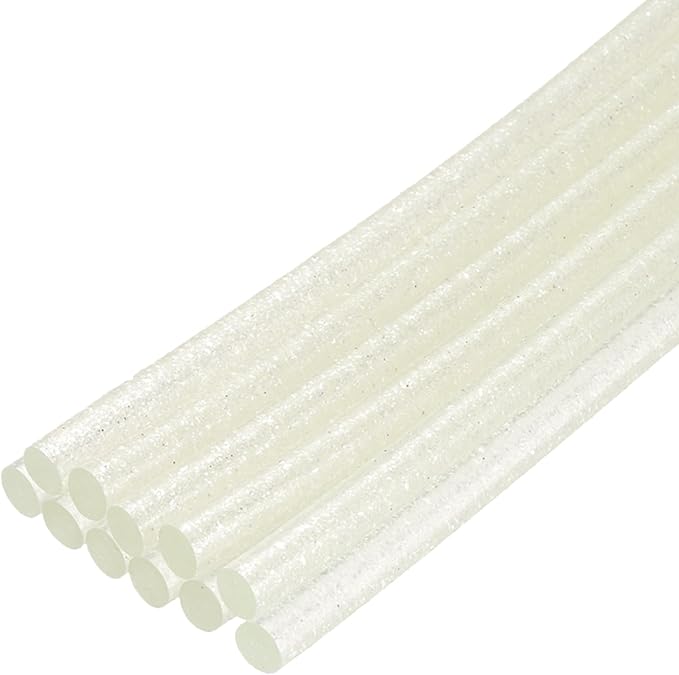 uxcell Mini Hot Glue Sticks for Glue Gun 7mm x 200mm Glitter Transparent White
