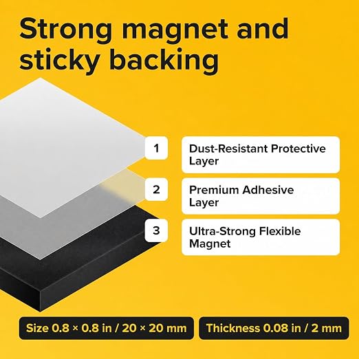 Square Flexible Magnets with Adhesive Backing Magnetic Tape Magnet Strips