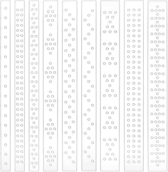 BENECREAT 9Pcs Acrylic Leather Punch Tool, 3 Widths Crystal and Rivet Spacing