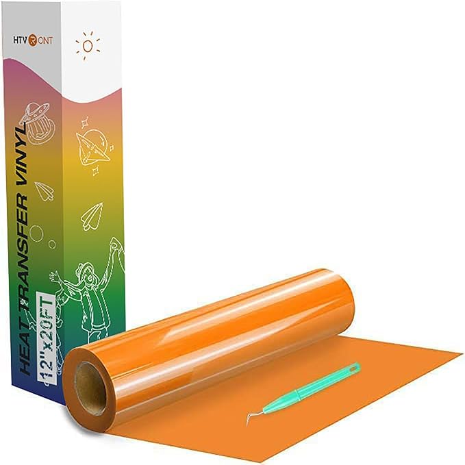 HTVRONT Heat Transfer Vinyl Orange HTV Rolls, Heat Transfer Vinyl