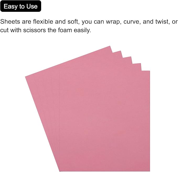 MECCANIXITY EVA Foam Sheets Pink 19.7 Inch x 17.7 Inch 0.8mm Thick Crafts Foam