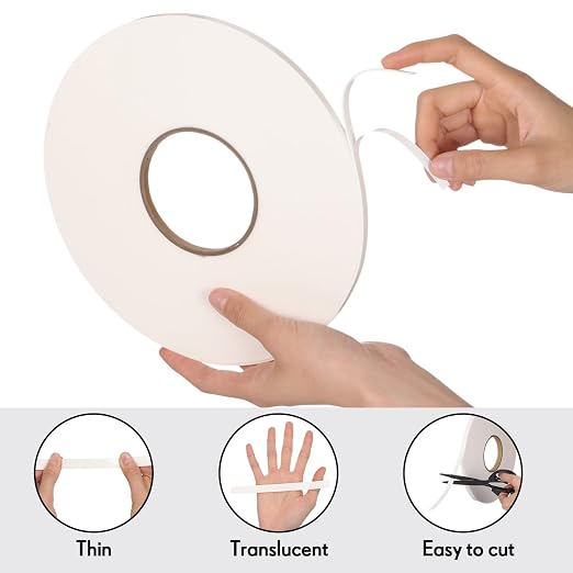 Tatuo 2 Rolls Double Sided Foam Tape PE Foam Tape Sponge Soft Mounting Adhesive