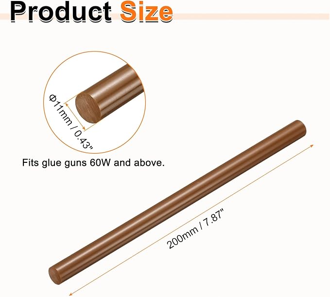 HARFINGTON 10pcs Hot Glue Sticks 0.43" Dia x 7.87" Long EVA Mini Hot Melt