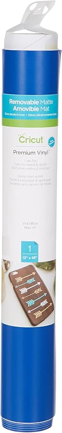 Cricut Removable Vinyl, Vivid Blue - 4ft Roll Premium No-Residue Vinyl