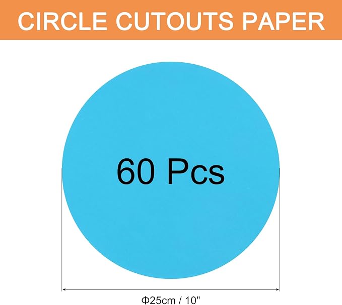MECCANIXITY 60 PCS Dark Blue Color Circle Cutouts Paper 10 Inch Round Card