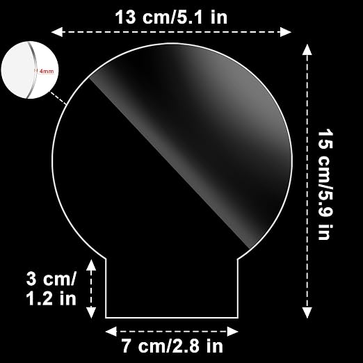 12 Pcs Round Clear Cast Acrylic Sheets LED Light Base | Clear Plexiglass