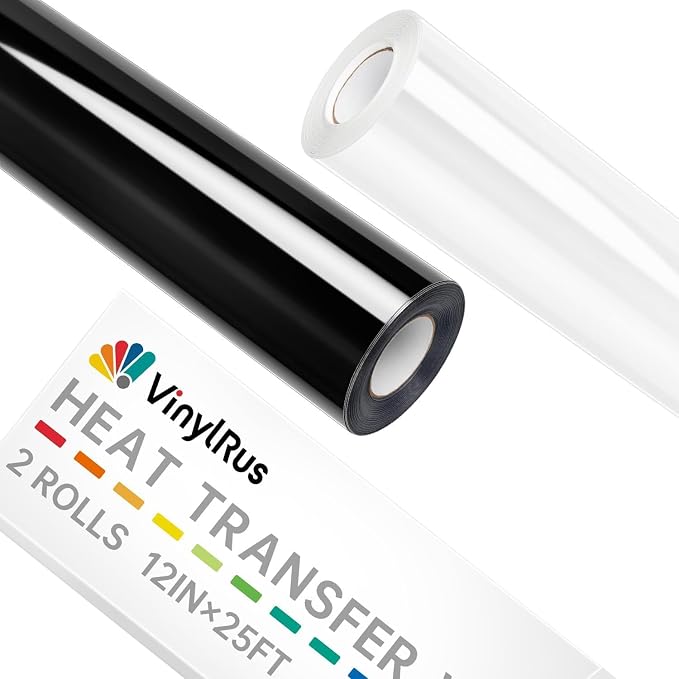 VinylRus Heat Transfer Vinyl-12” x 25FT Iron on Vinyl Roll