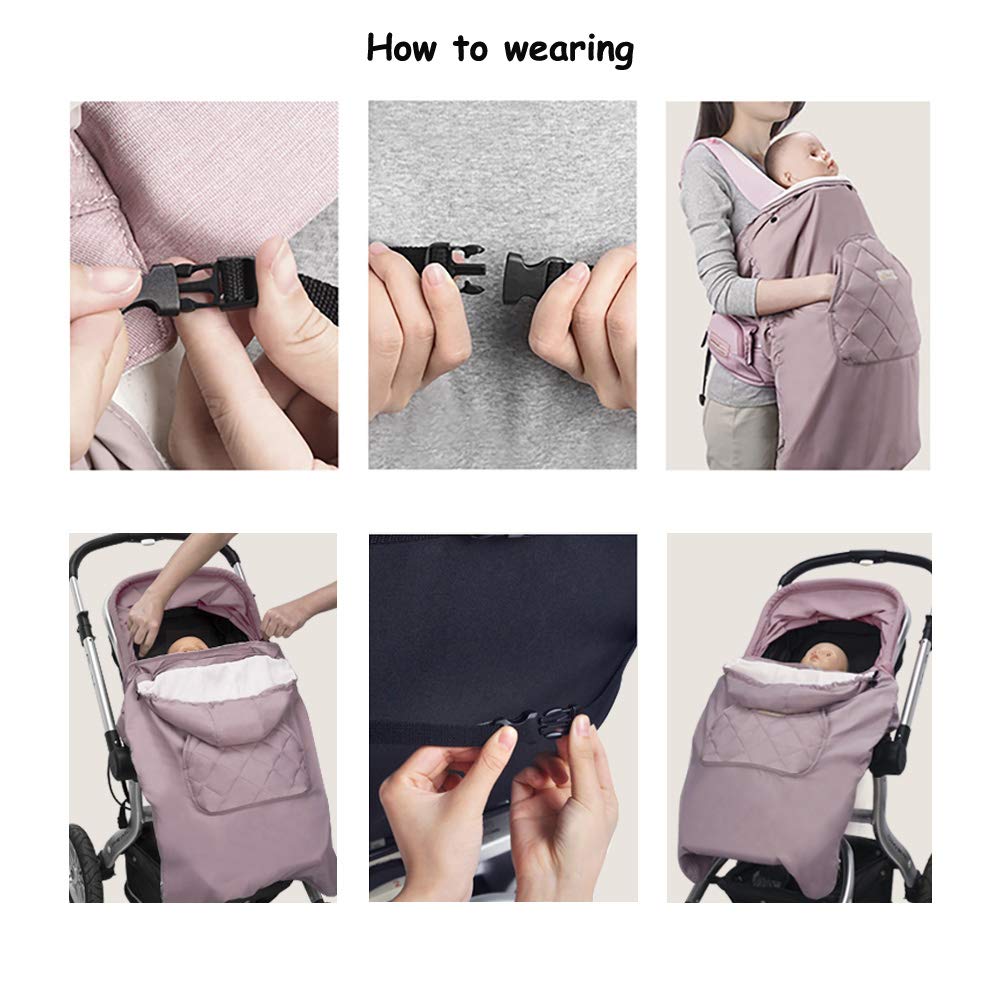 Bebamour Universal Hoodie All Season Carrier Cover for Baby Carrier (A Black)