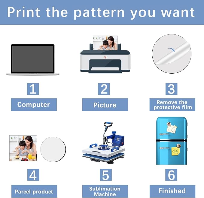 80PCS Sublimation Magnet Blanks Round Bulk Produnts 40 Pcs Sublimation Blanks