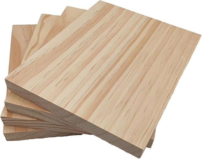 4PCS Rectangle Wood Boards Unfinished Wood Blocks