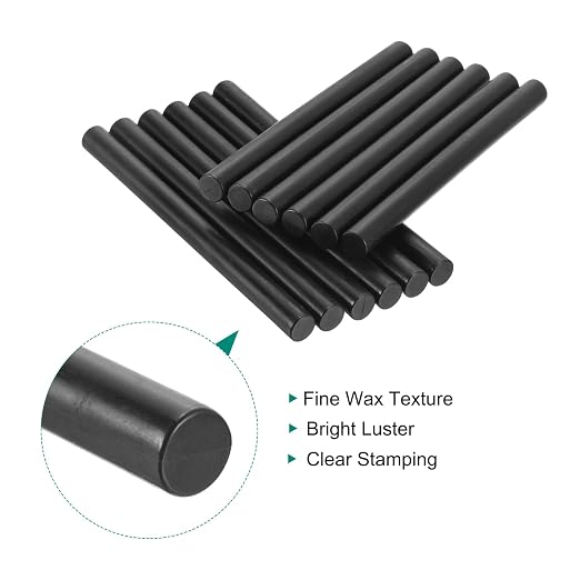 MECCANIXITY 12 Pcs Black Cylinder Sealing Wax Stick Glue Gun Wax Seal Rod Craft