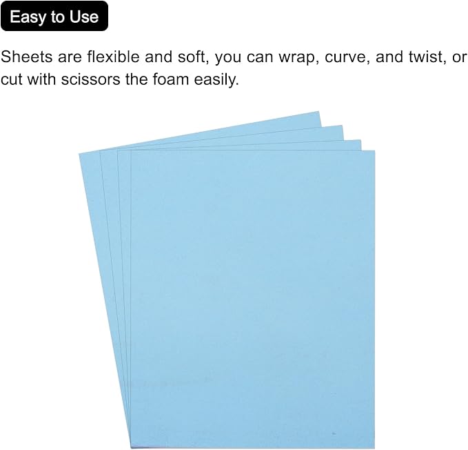 MECCANIXITY EVA Foam Sheets Light Blue 19.7 Inch x 35.4 Inch 1mm Thick Crafts