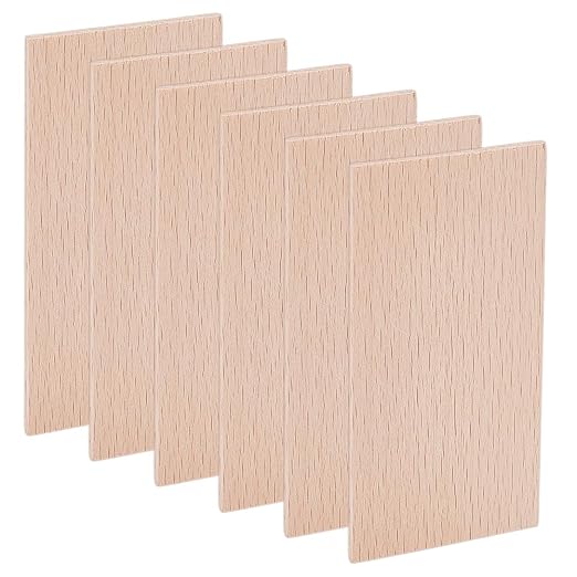 OLYCRAFT 6Pcs Unfinished Beech Wood Sheets 2.2mm Thick Unfinished Craft Wood