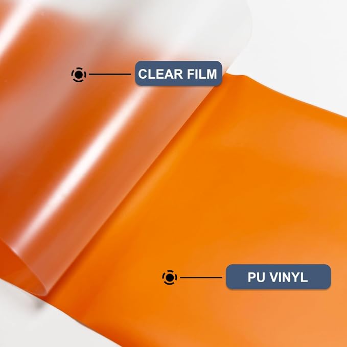Orange Heat Transfer Vinyl HTV Roll Matte PU 12" x 15 ft. | Easy to Cut