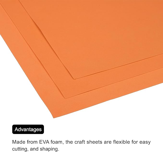 MECCANIXITY EVA Foam Sheets Orange 19.7 Inch x 35.4 Inch 1mm Thick Crafts Foam