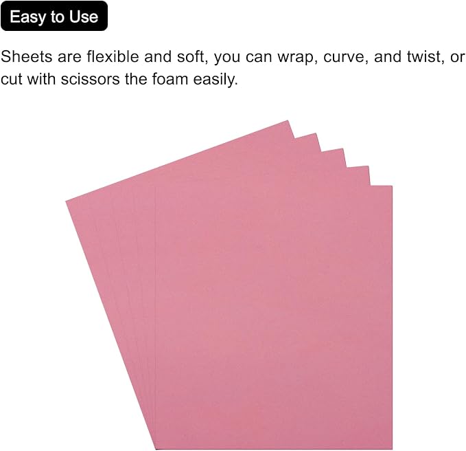 MECCANIXITY EVA Foam Sheets Pink 19.7 Inch x 19.3 Inch 1mm Thick Crafts Foam