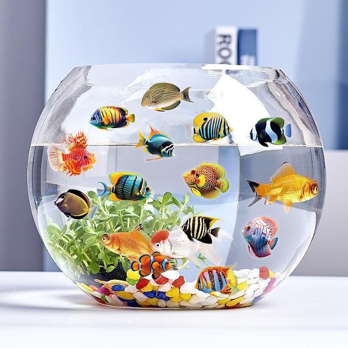 50PCS Clear Tropical Marine Life Ocean Stickers PET Fish Aesthetic Sticker
