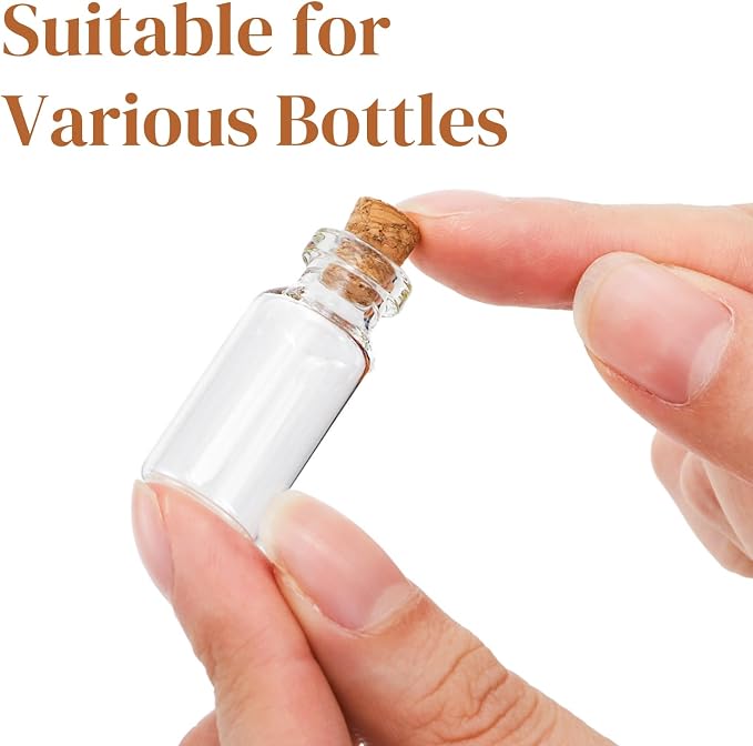 Eorbow 500 Packs Small Cork Stoppers, Mini Tapered Bottle Plugs, Reusable Glass
