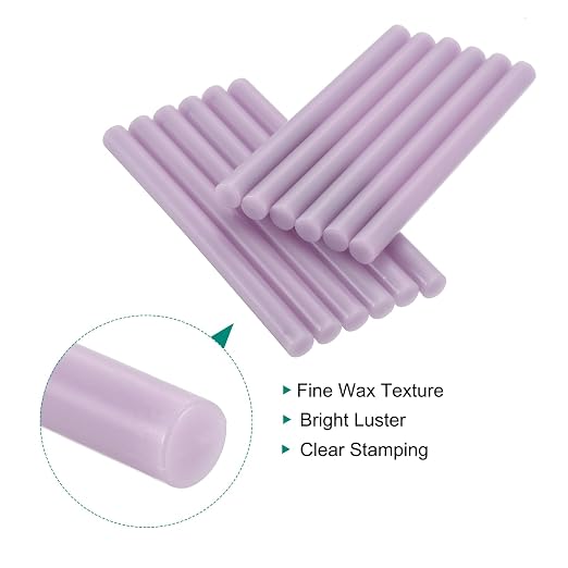 MECCANIXITY 12 Pcs Purple Cylinder Sealing Wax Stick Glue Gun Wax Seal Rod