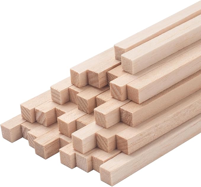 Balsa Wood Sticks Balsa Wood Strips 5/16" x 12", Unfinished Dowel Rods