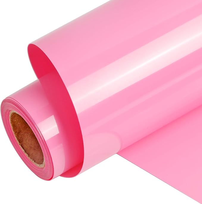 FUNKAKA Pink HTV Heat Transfer Vinyl Rolls, Adhesive HTV Vinyl
