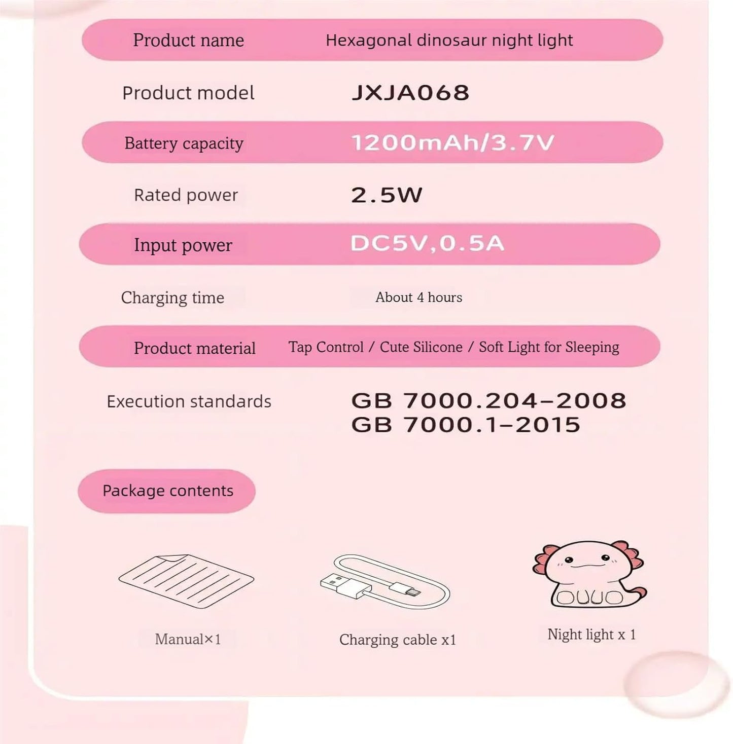 Axolotl Night Light, Cute Axolotl Lamp Gift, LED Animal Silicone Night Light Cute Room Decoration for Girls and Boys