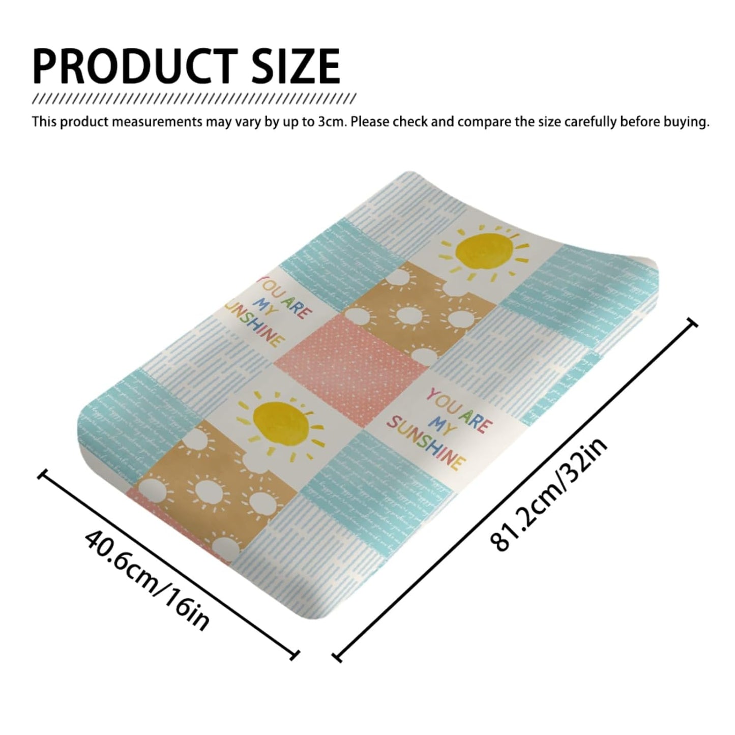 Colorful Boho Sun Changing Pad Covers Cute Sunshine Stripes Diaper Change Pad Sheets for Girls Boys Letters Quote Soft Breathable Stretchy Snug Fitted Changing Mat Cover 32''x16''