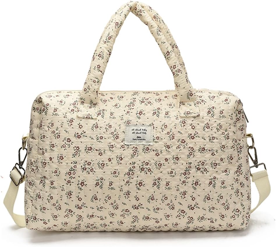Floral Baby Diaper Bag Tote Mommy Bag Cute Cotton Diaper Bags Crossbody Baby Bags for Girl Pañaleras Para Beb