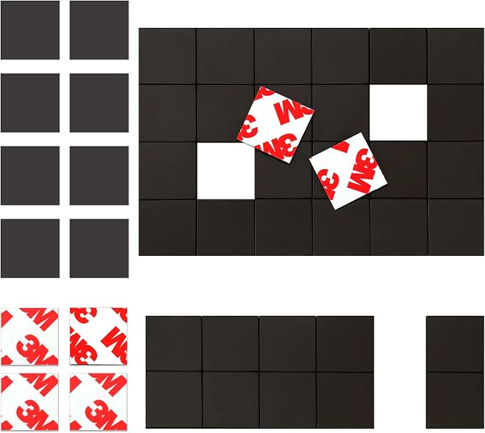 Magnetic Squares Pieces with Adhesive Backing, Self Sticky Magnets