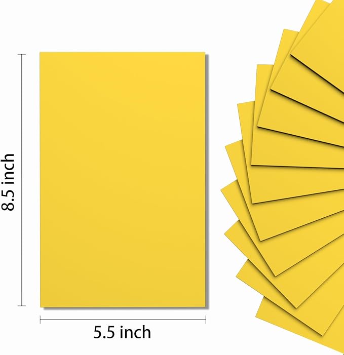 Do²ping Yellow Foam Sheets Crafts, 8.5x5.5 Inch Eva Craft Foam Paper